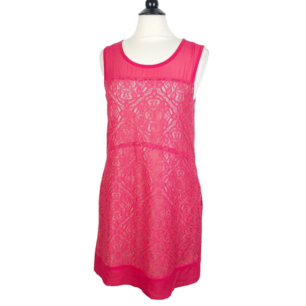 NEW Marc By Marc Jacobs Sleeveless Lace Dress in Fiery Fuschia Women's Size M